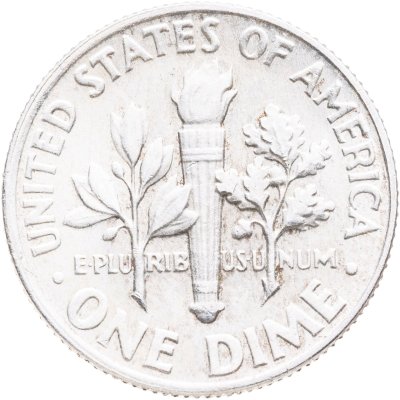 купить США 10 центов (one dime) 1964 Silver Roosevelt Dime, без обозначения монетного двора
