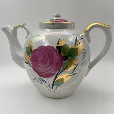 купить Чайник доливной "Роза", фарфор, люстр, роспись, золочение, Дулевский фарфоровый завод (Дулёво), СССР, 1988 г.