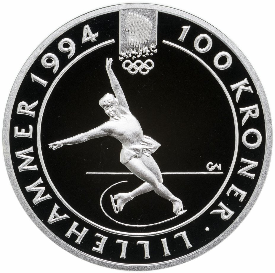купить Норвегия 100 крон (krone) 1993   XVII Зимние олимпийские игры, Лиллехаммер 1994 - Фигурное катание