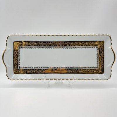 купить Поднос (рулетница) с растительным декором, ADP France, фарфор, золочение, Франция, 1970-1990 гг.