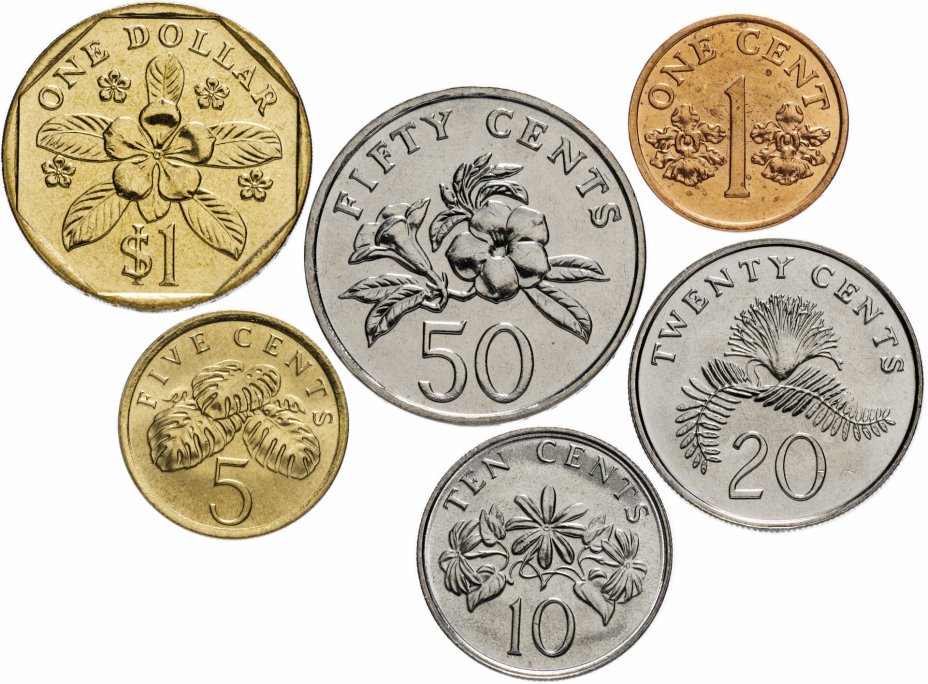 купить Сингапур набор из 6 монет 1986-1991 гг