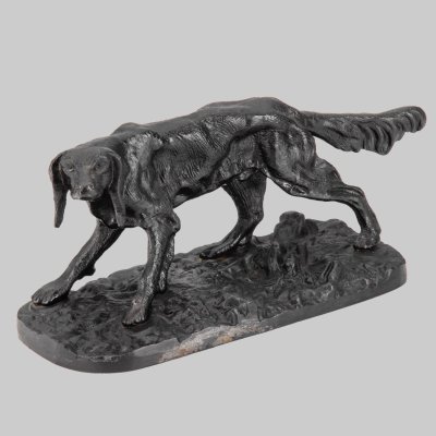 купить Статуэтка "Сеттер" ("Собака"), Кусинский чугунолитейный завод (?), чугун, крашение, СССР, 1980-1990 гг.