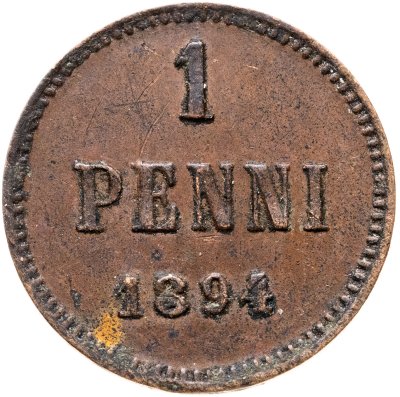 купить 1 пенни 1894, монета для Финляндии