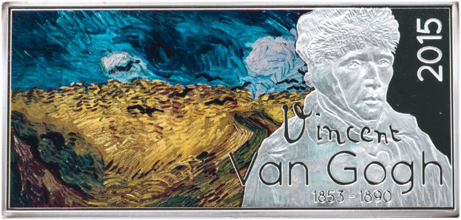 купить Габон 1000 франков 2015 "Ван Гог. Пшеничное поле с воронами"