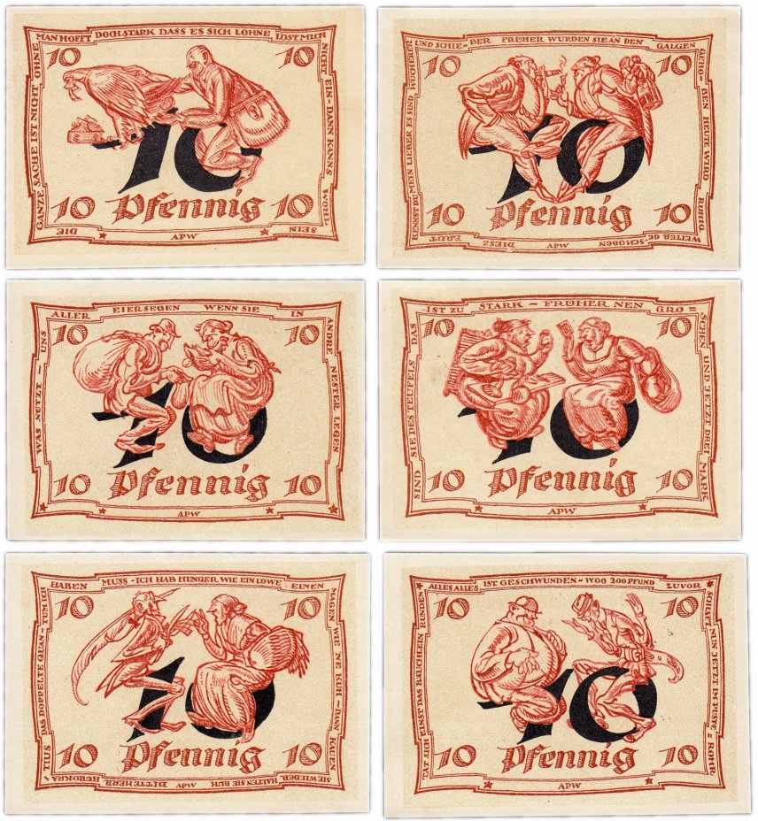 купить Германия (Тюрингия:  Арнштадт) набор из 6 нотгельдов 1921 (43.1/B1)