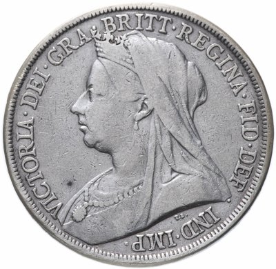 Купить Великобритания 1 крона (crown) 1893 Дата на гурте LVI