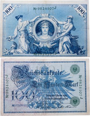 купить Германия 100 марок 1908 Зеленая печать