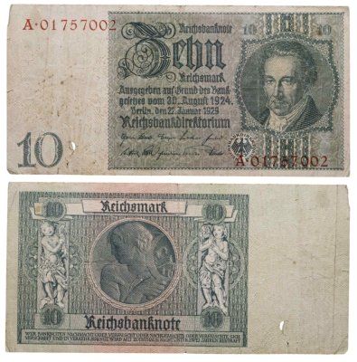 купить Германия 10 марок 1929 серия A