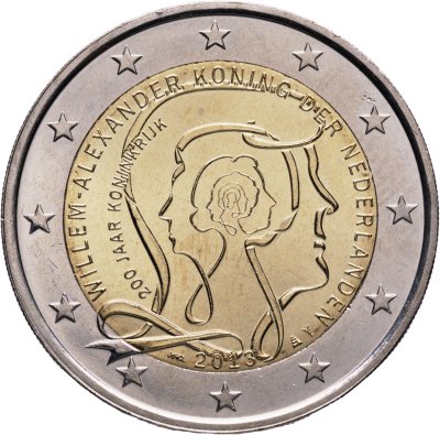 купить Нидерланды 2 евро (euro) 2013 "200-летие Королевства Нидерландов"