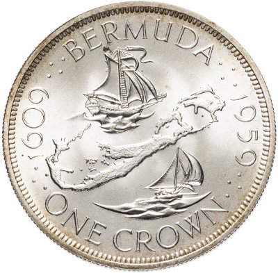 купить Бермудские острова 1 крона (сrown) 1959 "350 лет со дня основания первого английского поселения"