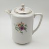 Купить Кофейник с цветочным декором, фарфор, деколь, золочение, Дмитровский фарфоровый завод (ДФЗ Вербилки), СССР, 1940-1954 гг.