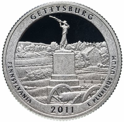купить США 25 центов (квотер, 1/4 доллара, quarter dollar) 2011 Национальный парк Геттисберг