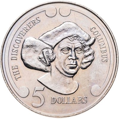 купить Новая Зеландия 5 долларов (dollars) 1992 "Первооткрыватели - Христофор Колумб"