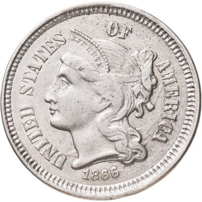 купить США 3 цента (cents) 1866 Three Cent Nickel