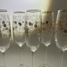 Купить Набор из 6 бокалов (фужеров) для шампанского с цветочным декором, стекло, золочение, Европа, 2000-2010 гг.