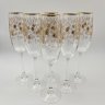 Купить Набор из 6 бокалов (фужеров) для шампанского с цветочным декором, стекло, золочение, Европа, 2000-2010 гг.