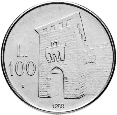 купить Сан-Марино 100 лир 1988 "Укрепления Сан-Марино"