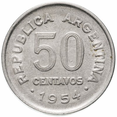 купить Аргентина 50 сентаво (centavos) 1954
