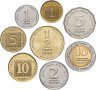 Купить Израиль набор (8 монет) 1985 - 2010 гг. 1, 5, 10 агорот, 1/2, 1, 2, 5 и 10 шекелей