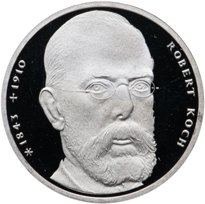 купить ФРГ 10 марок 1993 "150 лет со дня рождения Роберта Коха"