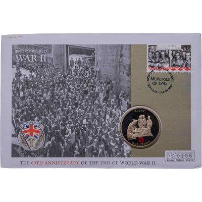 купить Гибралтар 1 крона (crown) 2005 "Вторая мировая война - Победа над Японией", в конверте с маркой