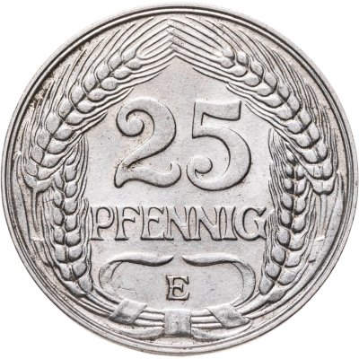 купить Германия 25 пфеннигов (pfennig) 1910 Е