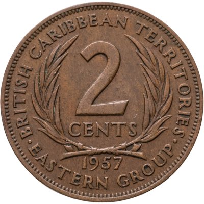 купить Восточные Карибы 2 цента (cents) 1957