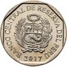 Купить Перу 1 соль 2017 "Фауна Перу - Острорылый крокодил (Crocodylus acutus)"