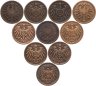 Купить Германия (Империя) набор из 10 монет 2 пфеннига 1874-1916