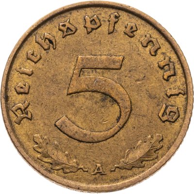 купить Германия (Третий рейх) 5 рейхспфеннигов (reichspfennig) 1938 A