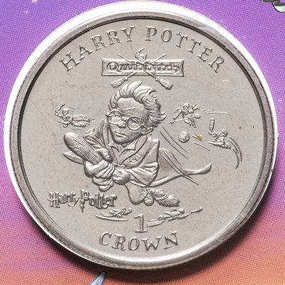 купить Остров Мэн 1 крона 2001 "Первый матч по Квиддичу" (в буклете)
