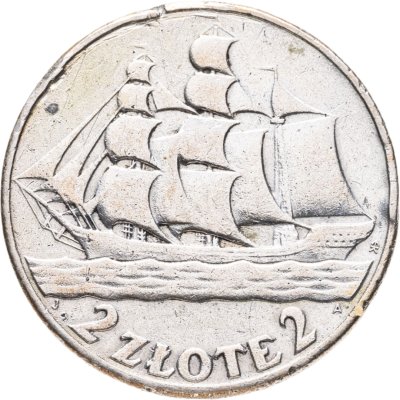 Купить Польша 2 злотых (zlote) 1936 "15 лет морскому порту Гдыня"