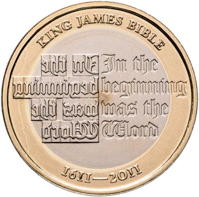 купить Великобритания 2 фунта (pounds) 2011 "400 лет Библии Короля Якова"