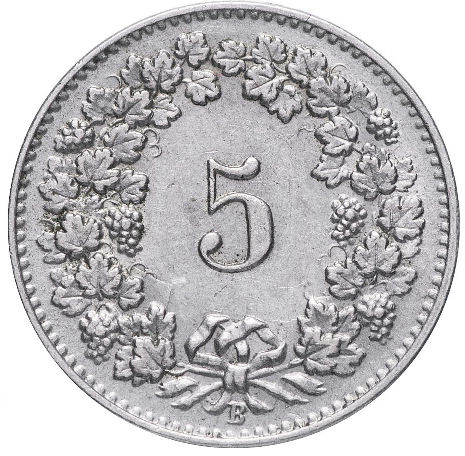 купить Швейцария 5 раппенов 1906