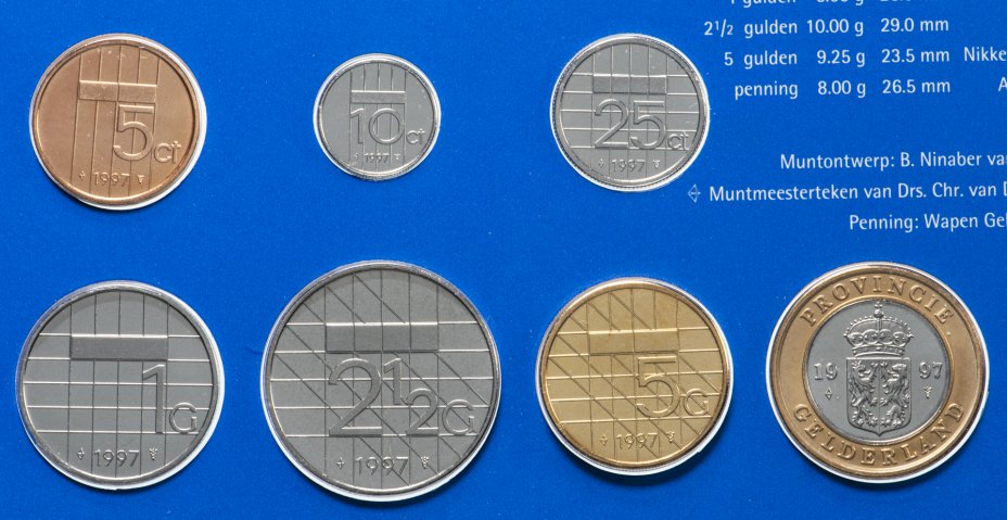 купить Нидерланды набор монет 1997 (6 монет+жетон)