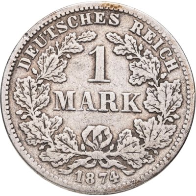 купить Германия 1 марка 1874 F знак монетного двора: "F" - Штутгарт