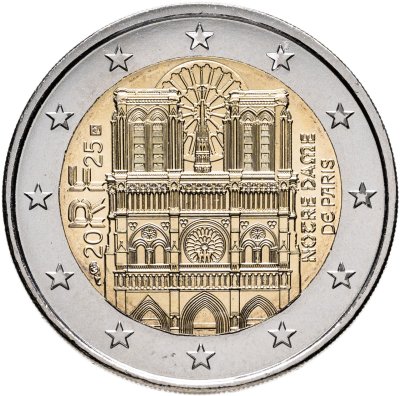 купить Франция 2 евро 2025 "Собор Парижской Богоматери"