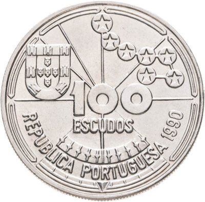 купить Португалия 100 эскудо (escudos) 1990 Золотой век открытий - Астронавигация