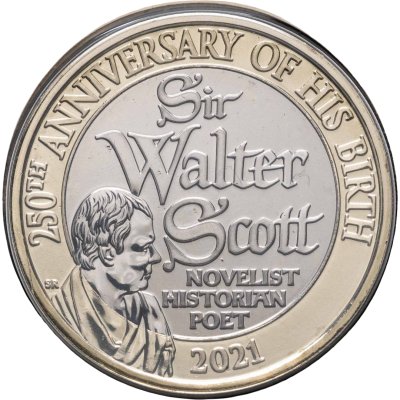 купить Великобритания 2 фунта 2021 "250 лет со дня рождения сэра Вальтера Скотта" в буклете