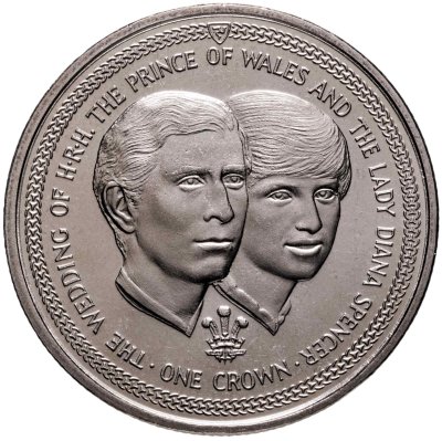 купить Остров Мэн 1 крона (crown) 1981 "Свадьба Принца Чарльза и Леди Дианы / портреты"