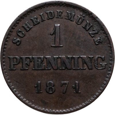 купить Бавария 1 пфенниг 1871