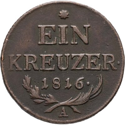 купить Австрия 1 крейцер (kreuzer) 1816, знак монетного двора "A" - Вена