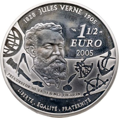 купить Франция 1,5 евро (euro) 2005 100 лет со дня смерти Жюля Верна - Двадцать тысяч льё под водой