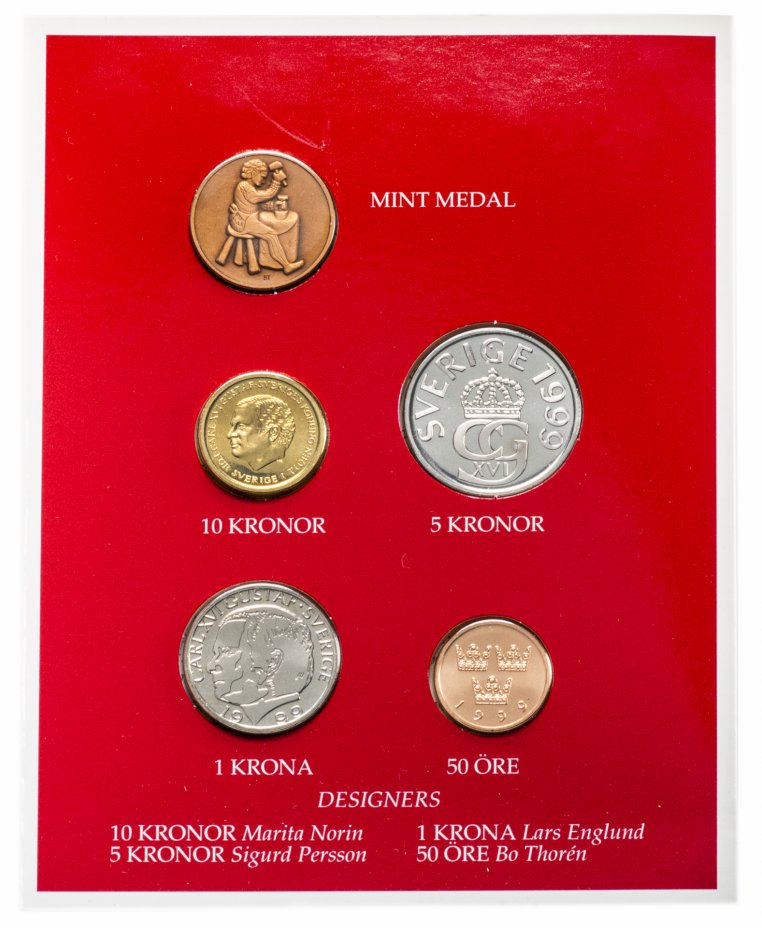 купить Швеция набор монет 1999 (4 монеты + жетон в буклете)