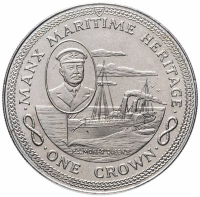 купить Остров Мэн 1 крона 1982 "Морское наследие - SS Mona's Queen"