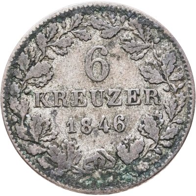 купить Германия, Вюртемберг 6 крейцеров 1846