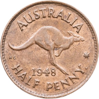 купить Австралия 1/2 пенни (penny) 1948 Точка после "PENNY"