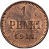 Купить 1 пенни (penni) 1911 Российская Финляндия, в слабе Монетник.ру MS64