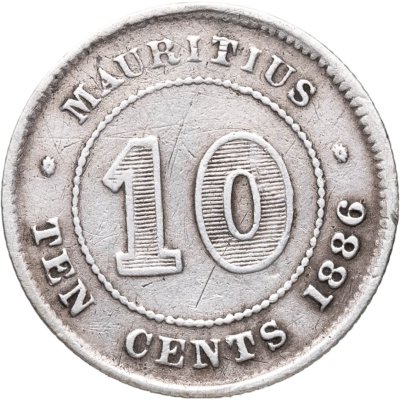 купить Маврикий 10 центов (cents) 1886
