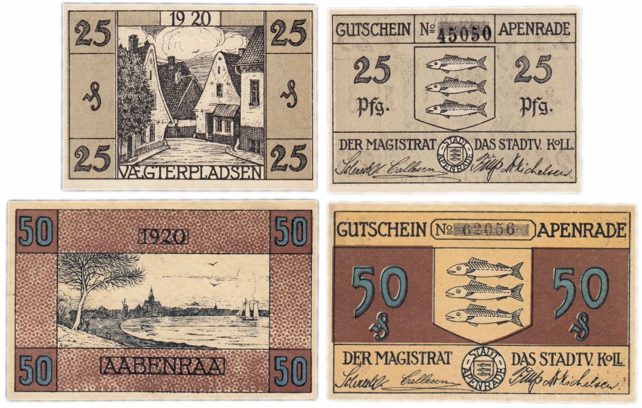 купить Германия (Датский Шлезвиг-Гольштейн: Обенро) набор из 2-х нотгельдов 1920